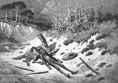 Fallen Knight and Horse