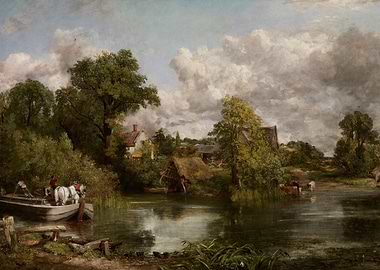 River Landscape with Cottage