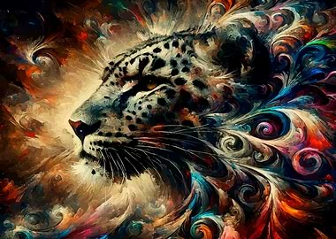 Leopard in Abstract Art