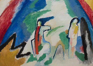 Abstract Figures with Rainbow by Wassily Kandinsky