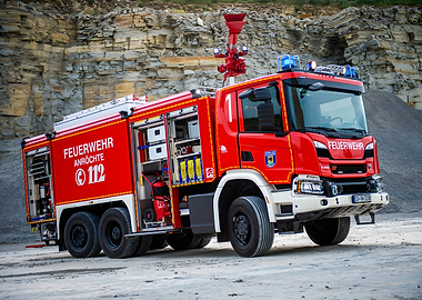 Fire Truck in Quarry