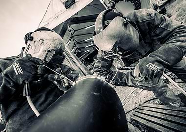 Pipeline Welders at Work