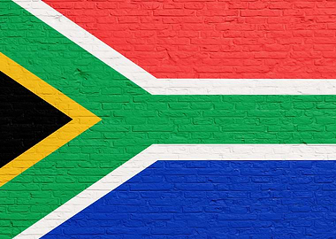South Africa - South African Flag on Brick Wall
