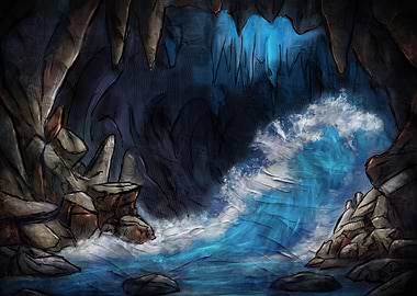 Cave Entrance with Water