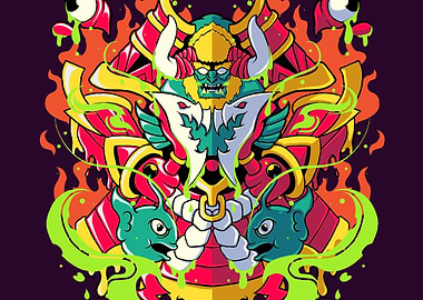 Oni Warrior Digital Art