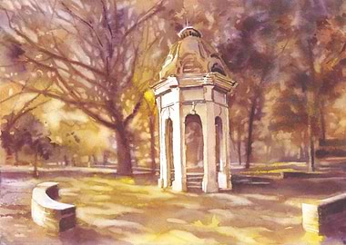 ECU Cupola Greenville NC Watercolor Park Pavilion