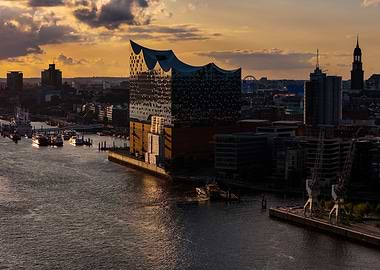Hamburg Elbphilharmonie Sunset