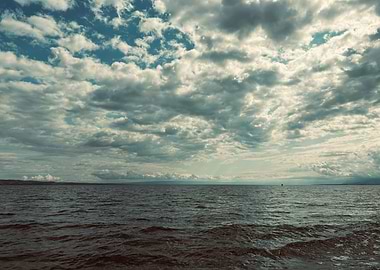 beautiful Cloudy Sky Over Water landscape