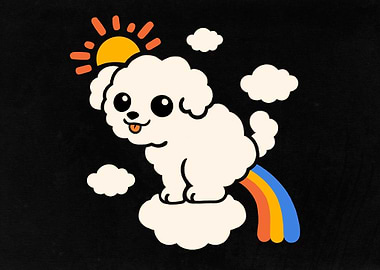 Poodle pooping rainbows