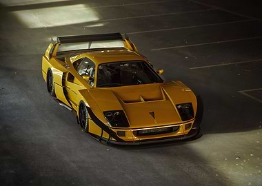 Yellow Ferrari F40