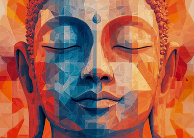 Serene Buddha Geometrical Art