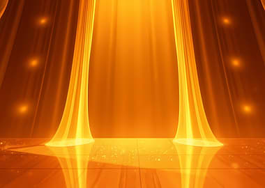 Golden Stage Curtains