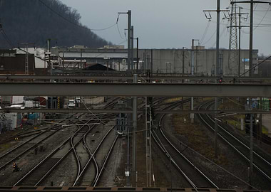 Railway Tracks and Industrial Buildings
