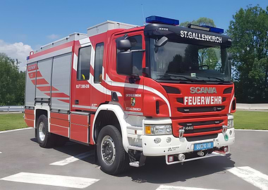 Austrian Red Scania Fire Truck