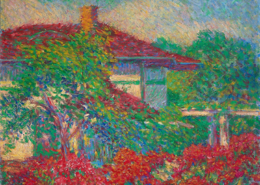 'Landscape with Red Roof Building' (ca. 1880-1910) by Carl Newman