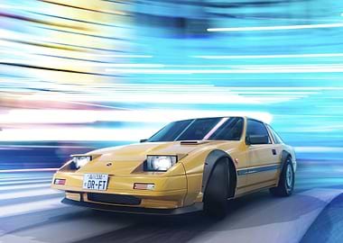 Yellow Sports Car Night Drive