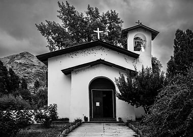 Small Church in Black and White