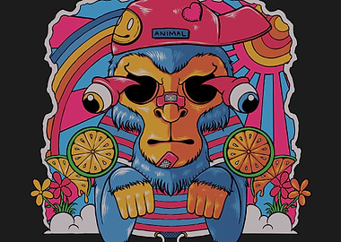 Groovy Monkey Illustration