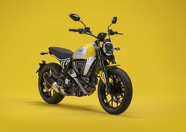 Yellow Ducati Scrambler Motorcycle