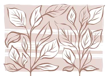 Minimalist Mocha Leaf Art