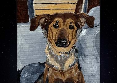 Golden Shepherd Portrait Painting