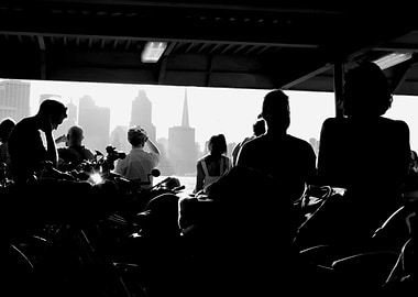 Silhouettes on a Ferry