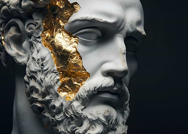 Gold Leaf Bust Sculpture