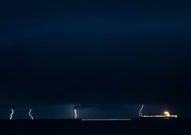 Lightning Storm at Sea