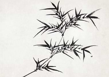 Black Ink Bamboo Painting