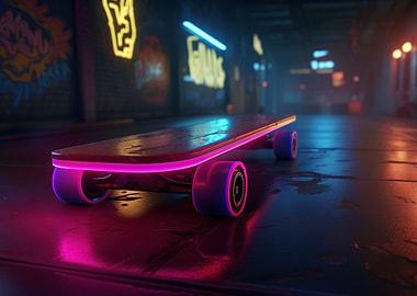 Cyberpunk Style Skateboarder