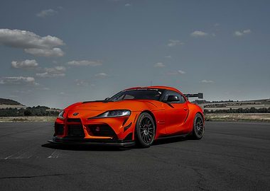 Orange Toyota Supra Race Car