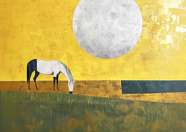 Horse and Moon Painting