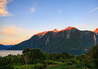 Sunset in the Patagonian Fjords