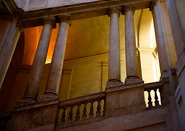 Roman Columns in a Grand Hall