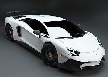 White Lamborghini Aventador