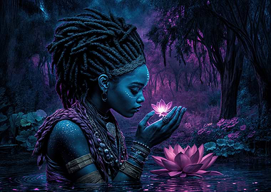 Enchanted Glow: The Spirit Woman of the Lotus
