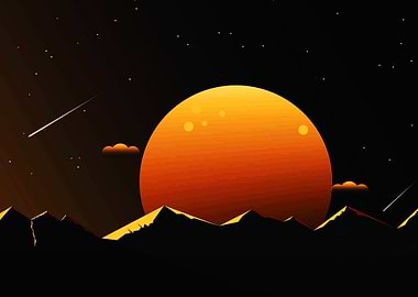 Sunset Mountain Landscape