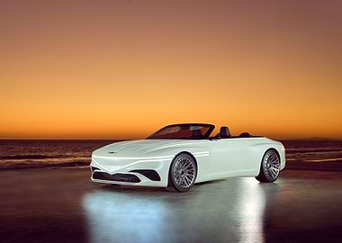 White Convertible Sports Car