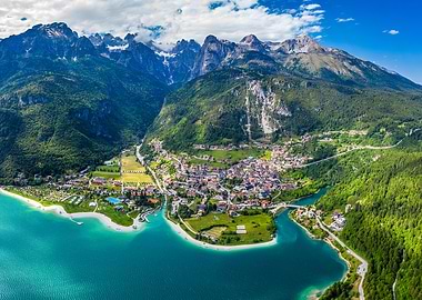 Aerial View of Lago di Molveno