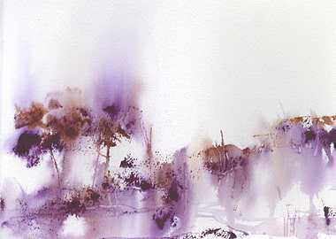 Purple Haze Landscape Watercolor