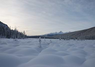 Snowy Mountain Landscape