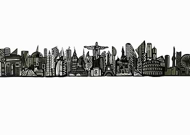 World Landmarks Skyline