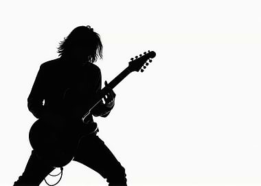 Silhouette guitarist playing dynamic