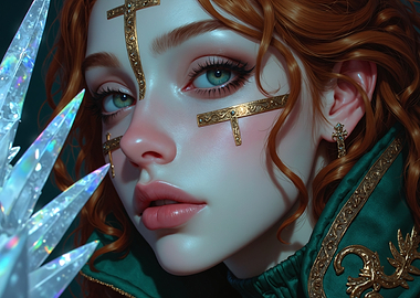 Fantasy Portrait with Gold Accents