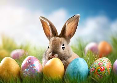 Easter Bunny with Eggs