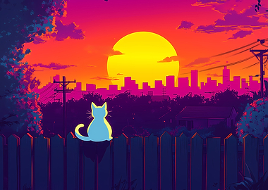 Cat at Sunset