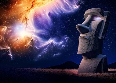 Moai Under the Stars