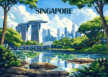 Singapore Skyline with Gardens