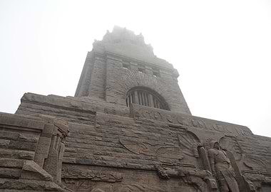 Stone Monument in Fog