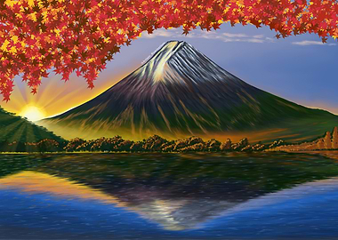 Mount Fuji Autumn Sunrise